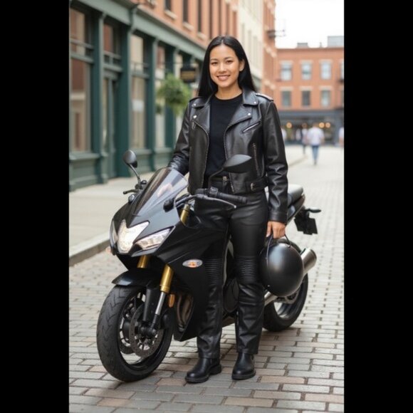 Women’s vintage Zadig & Voltaire black leather pants size 36(France) 2 in USA - Picture 2 of 10